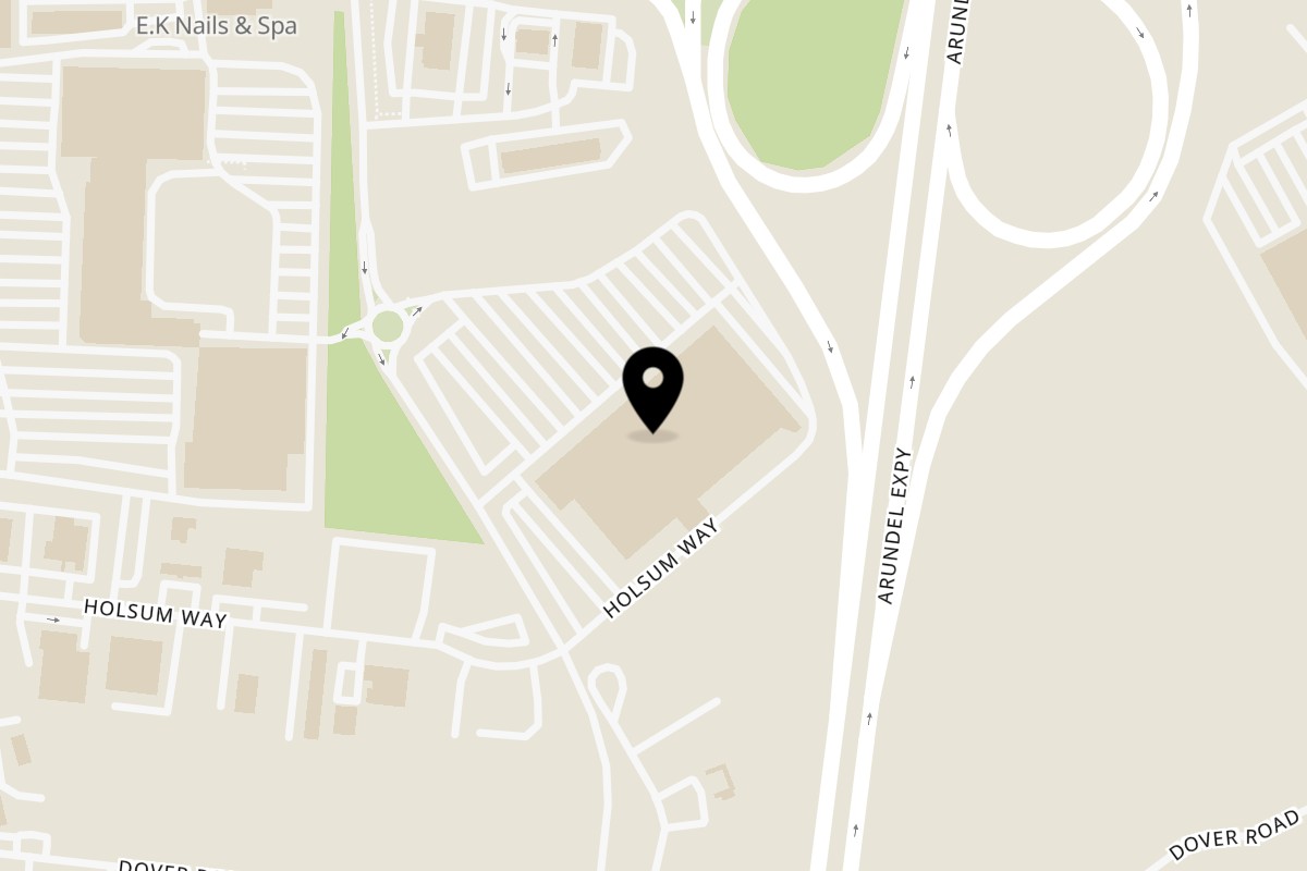 Map showing the location of Eddies Pizza & Catering on 6721 Chesapeake Center Dr #140 in Glen Burnie